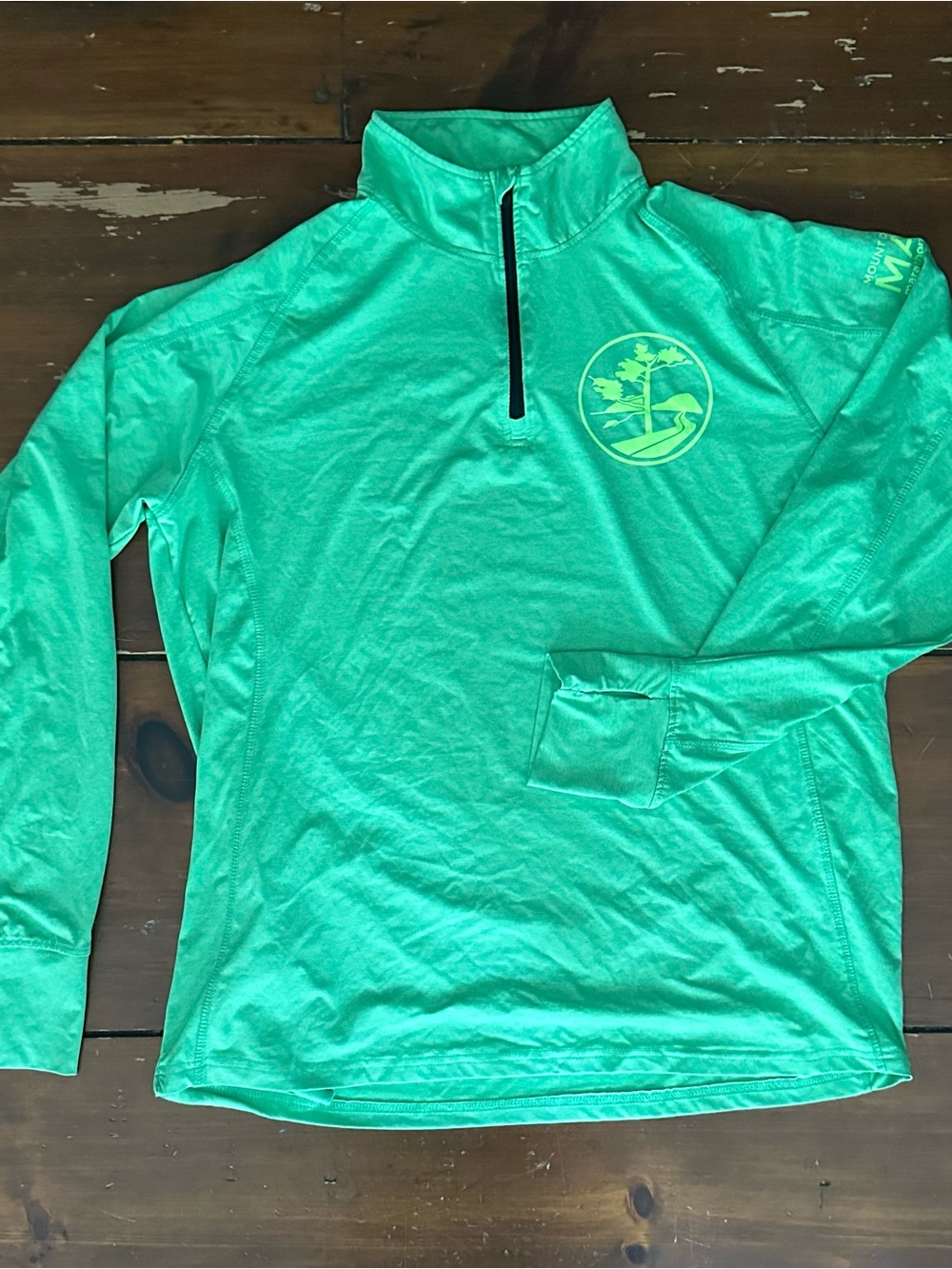 Men's Long Sleeve MDI Marathon Half-Zip Performance Top - Bright Green